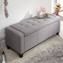 Ventnor Fabric Ottoman Storage Blanket Box In Grey