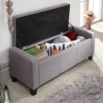 Ventnor Fabric Ottoman Storage Blanket Box In Grey