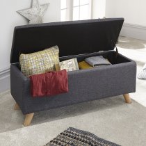 Speke Fabric Ottoman Storage Unit In Charcoal