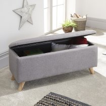 Speke Fabric Ottoman Storage Unit In Grey