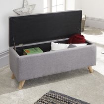 Speke Fabric Ottoman Storage Unit In Grey