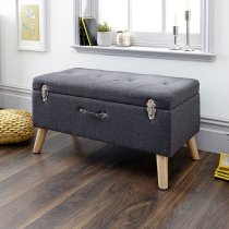 Mursley Fabric Ottoman Storage Bench In Charcoal