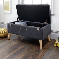 Mursley Fabric Ottoman Storage Bench In Charcoal