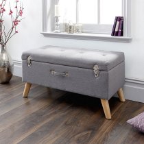 Mursley Fabric Ottoman Storage Bench In Grey