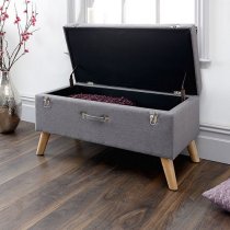 Mursley Fabric Ottoman Storage Bench In Grey