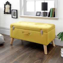 Mursley Fabric Ottoman Storage Bench In Mustard