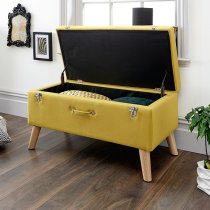 Mursley Fabric Ottoman Storage Bench In Mustard