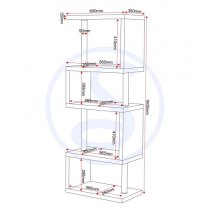 Cayuta Wooden Five Tier Shelving Unit In Grey Gloss