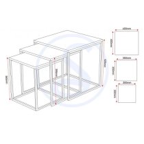 Cayuta Nest Of Tables In White Gloss With Chrome Legs