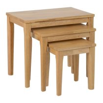 Macy Wooden Nest Of Tables In Oak Varnish Effect