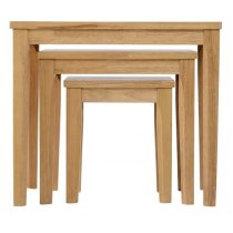 Macy Wooden Nest Of Tables In Oak Varnish Effect