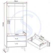 Noein Wardrobe In White And Distressed Effect With Two Doors