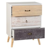 Noein Chest Of Drawers In White And Distressed Effect