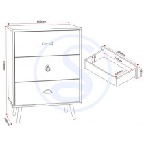 Noein Chest Of Drawers In White And Distressed Effect