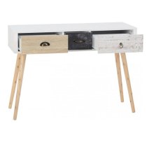 Noein Console Table In White And Distressed Effect