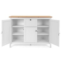 Alder Wooden Sideboard Small In Artisan Oak And White