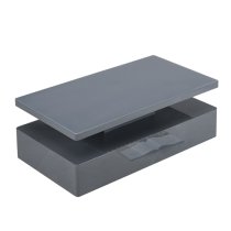 Quinton Glass Top High Gloss Coffee Table In Grey With LED