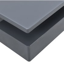 Quinton Glass Top High Gloss Coffee Table In Grey With LED