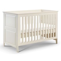 Caelia Wooden Cotbed In Stone White Lacquer Finish