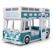 Calaminag Campervan Style Kids Bunk Bed In White And Blue