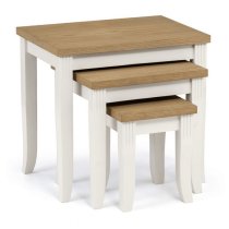 Dagan Nest Of Tables In Ivory Laquered With Oak Top