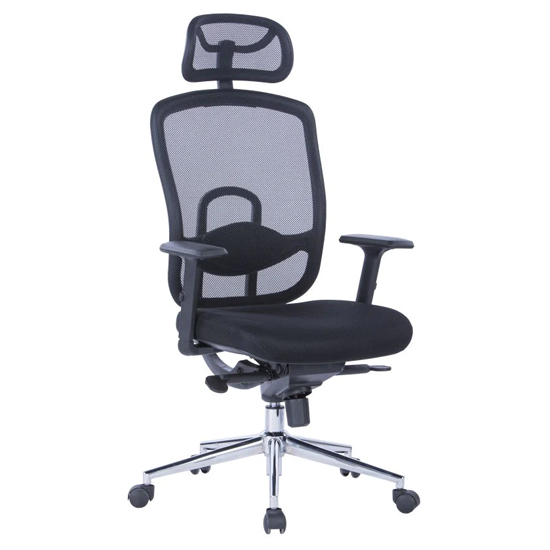 Miamian Fabric Home And Office Chair In Black