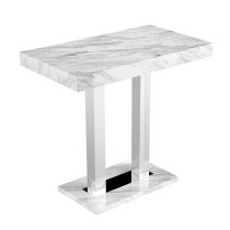 Caprice High Gloss Bar Table In Magnesia Marble Effect