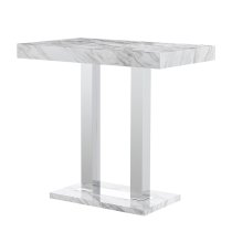 Caprice High Gloss Bar Table In Magnesia Marble Effect