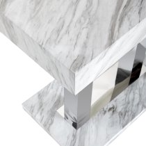 Caprice High Gloss Bar Table In Magnesia Marble Effect