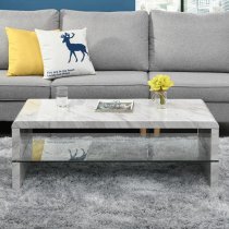 Momo High Gloss Coffee Table In Magnesia Marble Effect