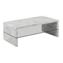 Momo High Gloss Coffee Table In Magnesia Marble Effect