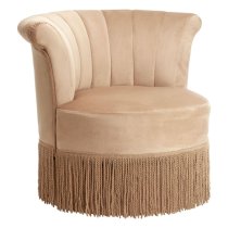 Luxury Velvet Swivel Bedroom Chair In Cream