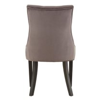 Adalinise Velvet Dining Chair With Wooden Legs In Grey