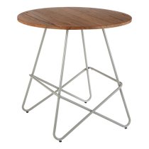 Pherkad Wooden Round Dining Table With Metallic Grey Legs