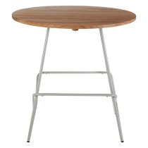 Pherkad Wooden Round Dining Table With Metallic Grey Legs