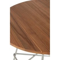 Pherkad Wooden Round Dining Table With Metallic Grey Legs