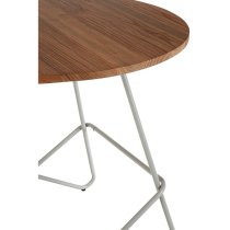 Pherkad Wooden Round Dining Table With Metallic Grey Legs