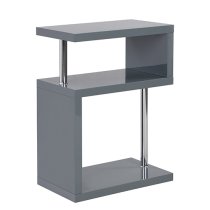 Albania High Gloss 3 Tiers Shelving Unit In Grey