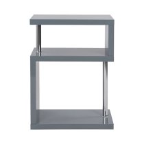 Albania High Gloss 3 Tiers Shelving Unit In Grey