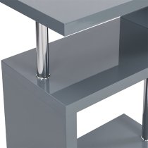 Albania High Gloss 3 Tiers Shelving Unit In Grey