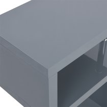 Albania High Gloss 3 Tiers Shelving Unit In Grey