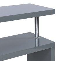 Albania High Gloss 3 Tiers Shelving Unit In Grey