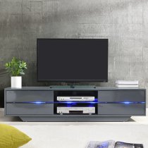 Sienna High Gloss TV Stand In Grey With Multi LED Lighting