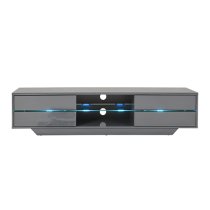 Sienna High Gloss TV Stand In Grey With Multi LED Lighting