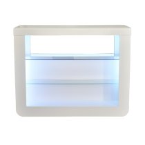 Fiesta High Gloss Bar Table Unit In White With LED Lighting