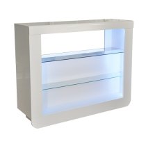 Fiesta High Gloss Bar Table Unit In White With LED Lighting