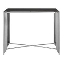 Gakyid Granite Top Console Table With Stainless Steel Frame