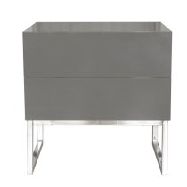 Strada High Gloss Bedside Cabinet With 2 Drawers In Grey