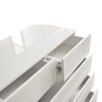 Strada High Gloss Chest Of 5 Drawers In White