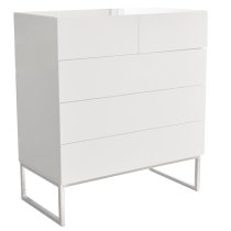 Strada High Gloss Chest Of 5 Drawers In White